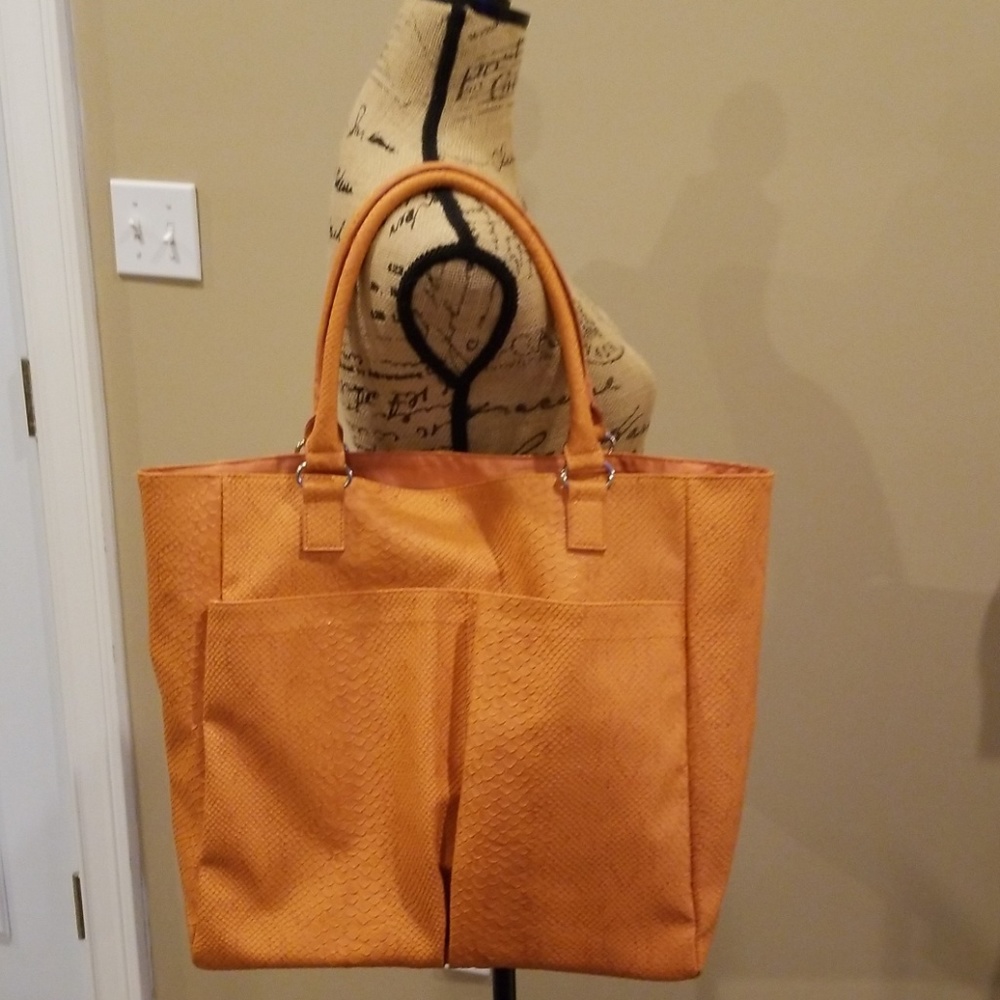 Neiman Marcus orange textured shoulder